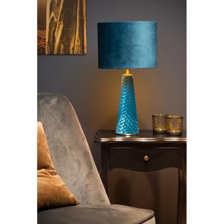 Lucide 10501/81/37 - Stolní lampa EXTRAVAGANZA VELVET 1xE27/60W/230V modrá