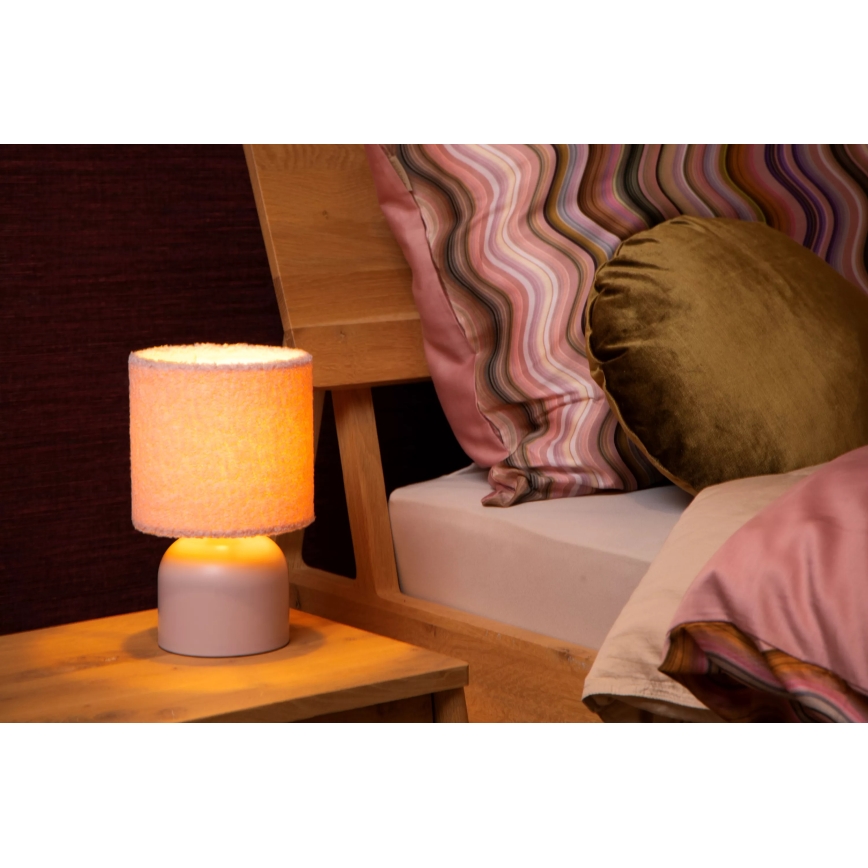 Lucide 10516/01/66 - Stolní lampa WOOLLY 1xE14/40W/230V růžová