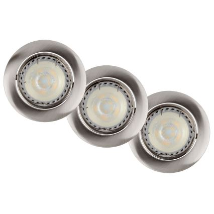 Lucide 11001/15/12 - SADA 3x LED podhledové svítidlo FOCUS 3xGU10/5W/230V chrom kulaté