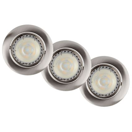 Lucide 11001/15/12 - SADA 3x LED Stmívatelné podhledové svítidlo FOCUS 1xGU10/5W/230V chrom kulaté