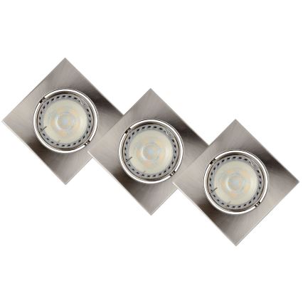 Lucide 11002/15/12 - SADA 3x LED podhledové svítidlo FOCUS 3xGU10/5W/230V chrom hranaté