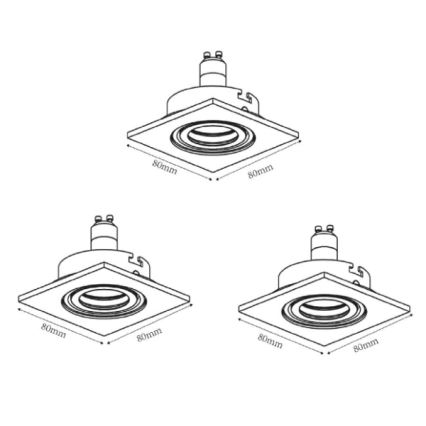 Lucide 11002/15/12 - SADA 3x LED podhledové svítidlo FOCUS 3xGU10/5W/230V chrom hranaté