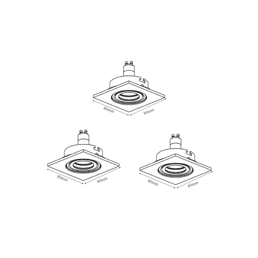 Lucide 11002/15/12 - SADA 3x LED podhledové svítidlo FOCUS 3xGU10/5W/230V chrom hranaté