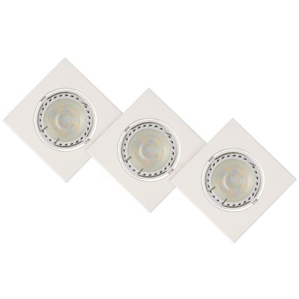 Lucide 11002/15/31 - SADA 3x LED Stmívatelné podhledové svítidlo FOCUS 3xGU10/5W/230V bílé hranaté