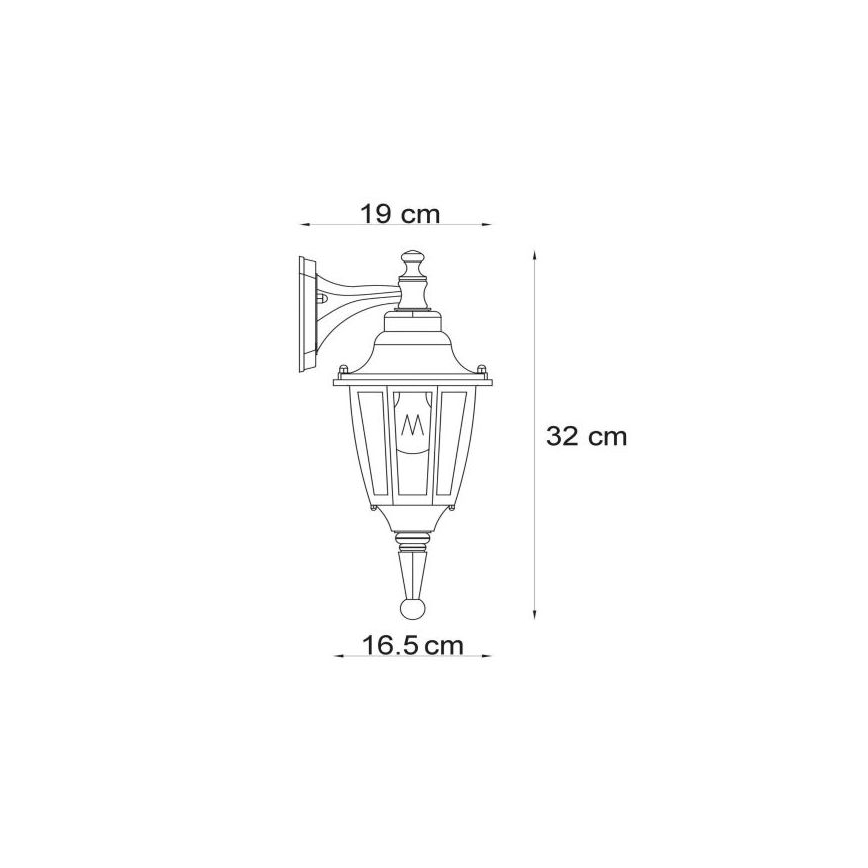 Lucide 11833/01/30 - Venkovní nástěnné svítidlo TIRENO 1xE27/60W/230V IP44