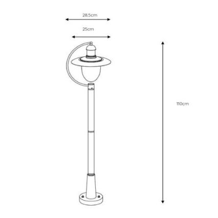 Lucide 11873/01/30 - Venkovní lampa ARUBA 1xE27/60W/230V IP44