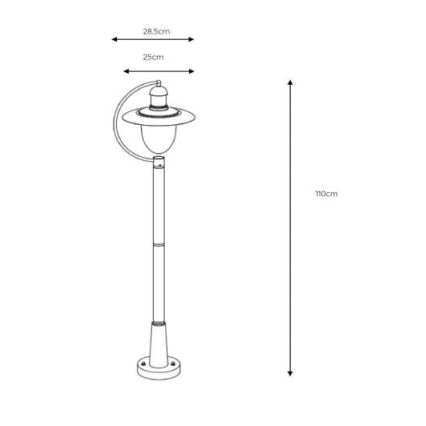 Lucide 11873/01/97 - Venkovní lampa ARUBA 1xE27/60W/230V IP44