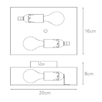 Lucide 12222/02/30 - Nástěnné svítidlo OVALIS 2xE14/9W/230V