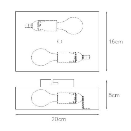 Lucide 12222/02/30 - Nástěnné svítidlo OVALIS 2xE14/9W/230V