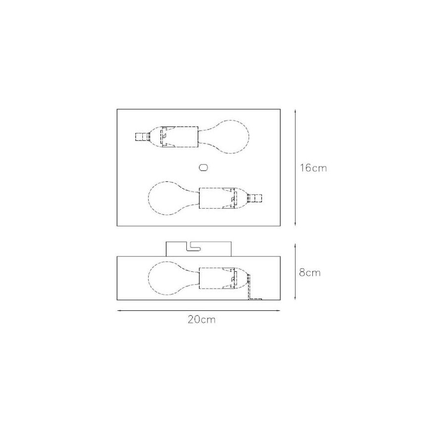 Lucide 12222/02/30 - Nástěnné svítidlo OVALIS 2xE14/9W/230V