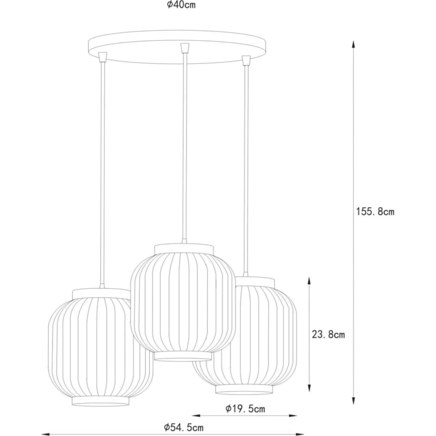 Lucide 13435/03/31 - Lustr na lanku GOSSE 3xE27/40W/230V porcelán