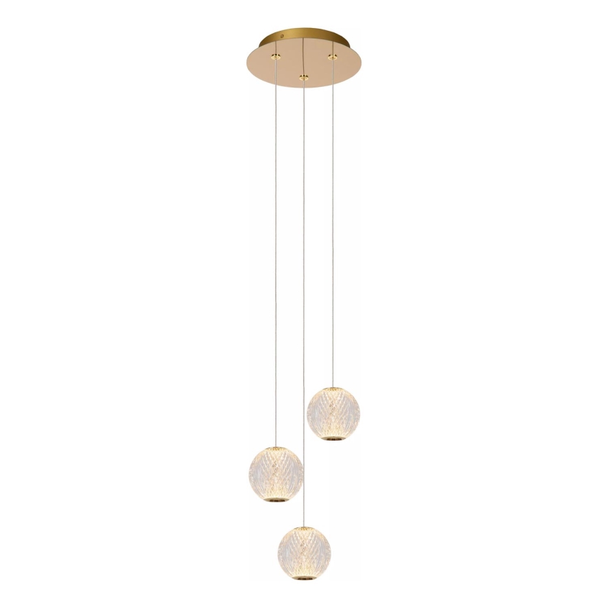 Lucide 13499/13/60 - LED Stmívatelný lustr na lanku CINTRA 3xLED/4,7W/230V zlatá