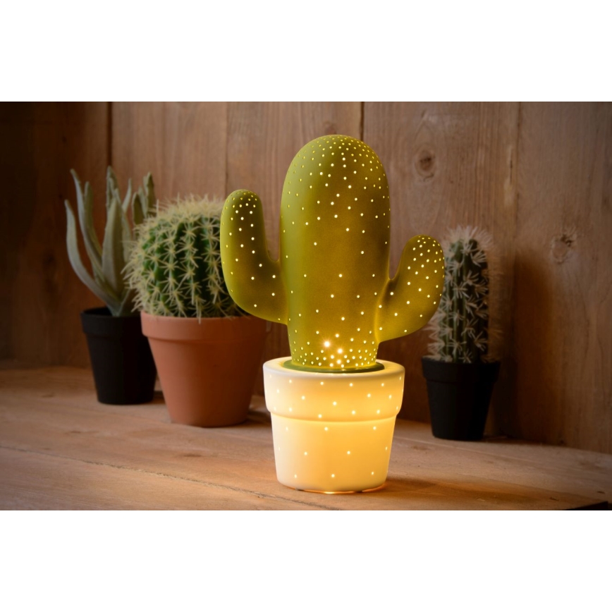 Lucide 13513/01/33 - Stolní lampa CACTUS 1xE14/40W/230V zelená