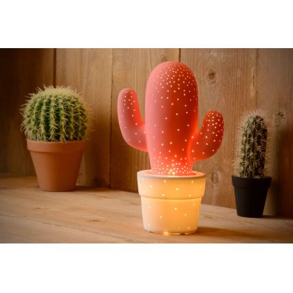 Lucide 13513/01/66 - Stolní lampa CACTUS 1xE14/40W/230V růžová