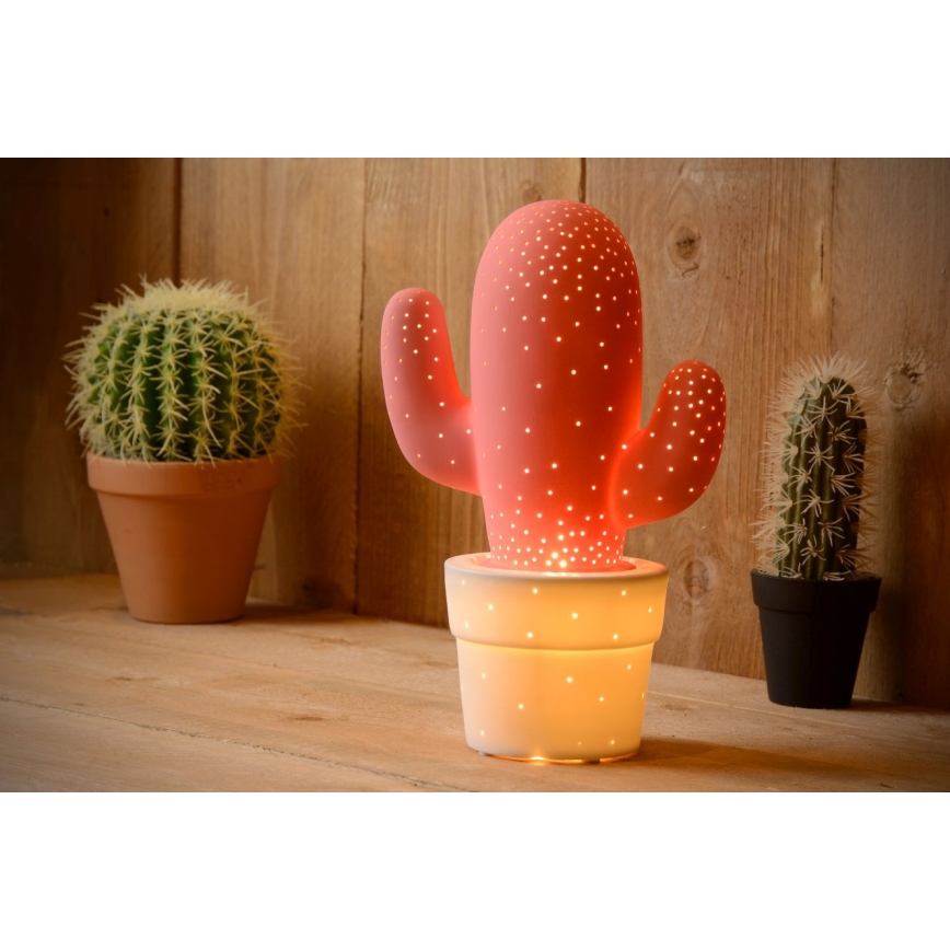 Lucide 13513/01/66 - Stolní lampa CACTUS 1xE14/40W/230V růžová