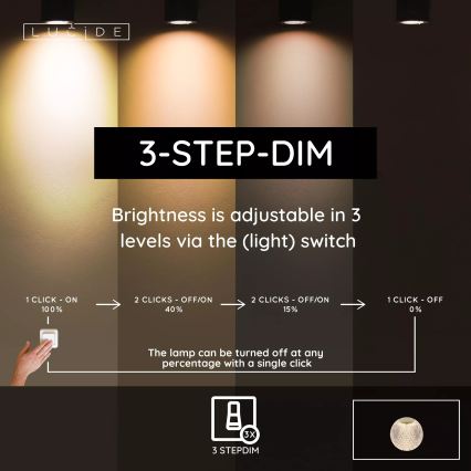 Lucide 13599/02/60 - LED Stmívatelná nabíjecí dotyková stolní lampa CINTRA LED/2W/3,7V 4000 mAh