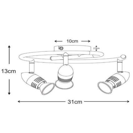 Lucide 13955/14/12 - LED bodové svítidlo CARO-LED 3xGU10/5W/230V matný chrom