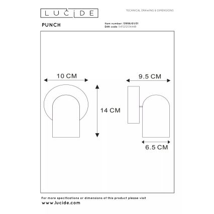 Lucide 13958/01/31 - Bodové svítidlo PUNCH 1xGU10/35W/230V bílá