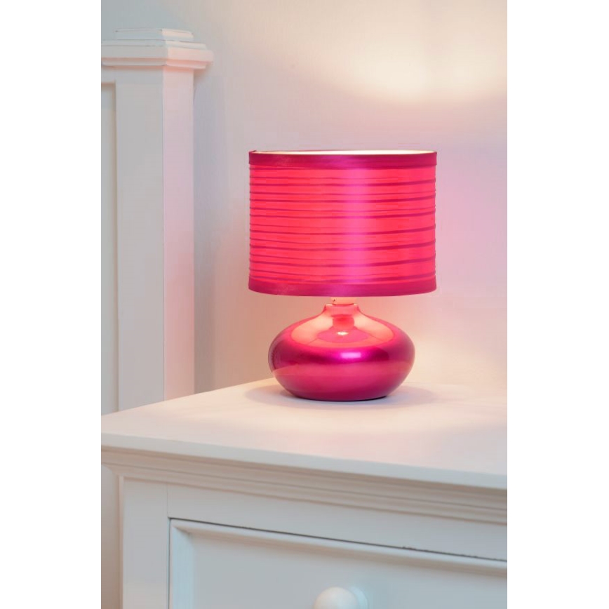 Lucide 14559/81/32 - Stolní lampa TINA 1xE14/40W/230V růžová
