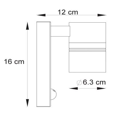 Lucide 14866/05/12 - LED Venkovní svítidlo se senzorem ARNE-LED 1xGU10/5W/230V IP44