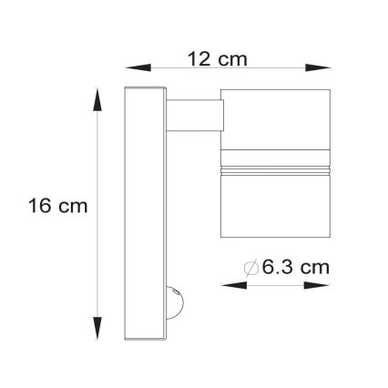 Lucide 14866/05/30 - LED Venkovní svítidlo se senzorem ARNE-LED 1xGU10/5W/230V IP44