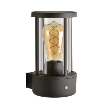 Lucide 14893/01/30 - Venkovní nástěnné svítidlo se senzorem soumraku LORI 1xE27/15W/230V IP44