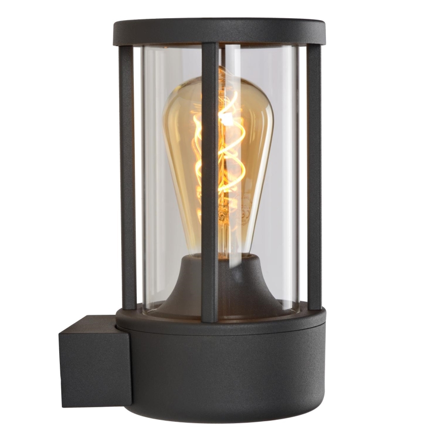Lucide 14893/01/30 - Venkovní nástěnné svítidlo se senzorem soumraku LORI 1xE27/15W/230V IP44