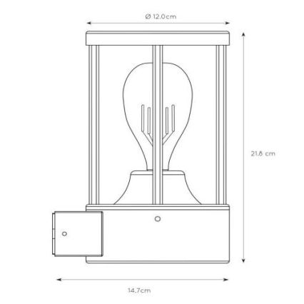 Lucide 14893/01/30 - Venkovní nástěnné svítidlo se senzorem soumraku LORI 1xE27/15W/230V IP44