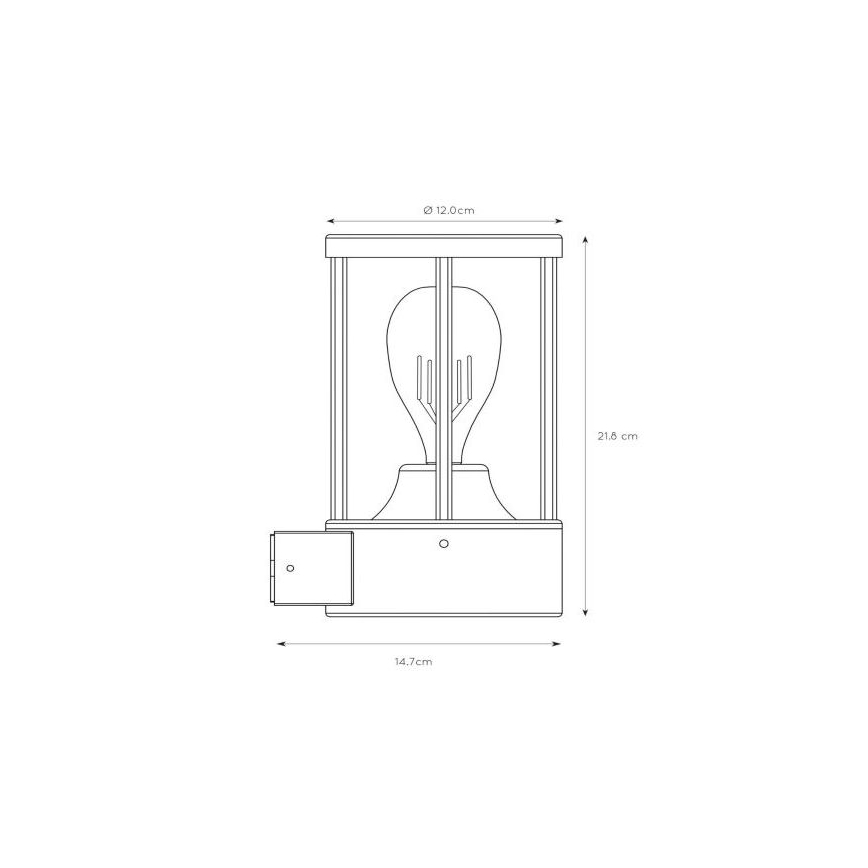 Lucide 14893/01/30 - Venkovní nástěnné svítidlo se senzorem soumraku LORI 1xE27/15W/230V IP44