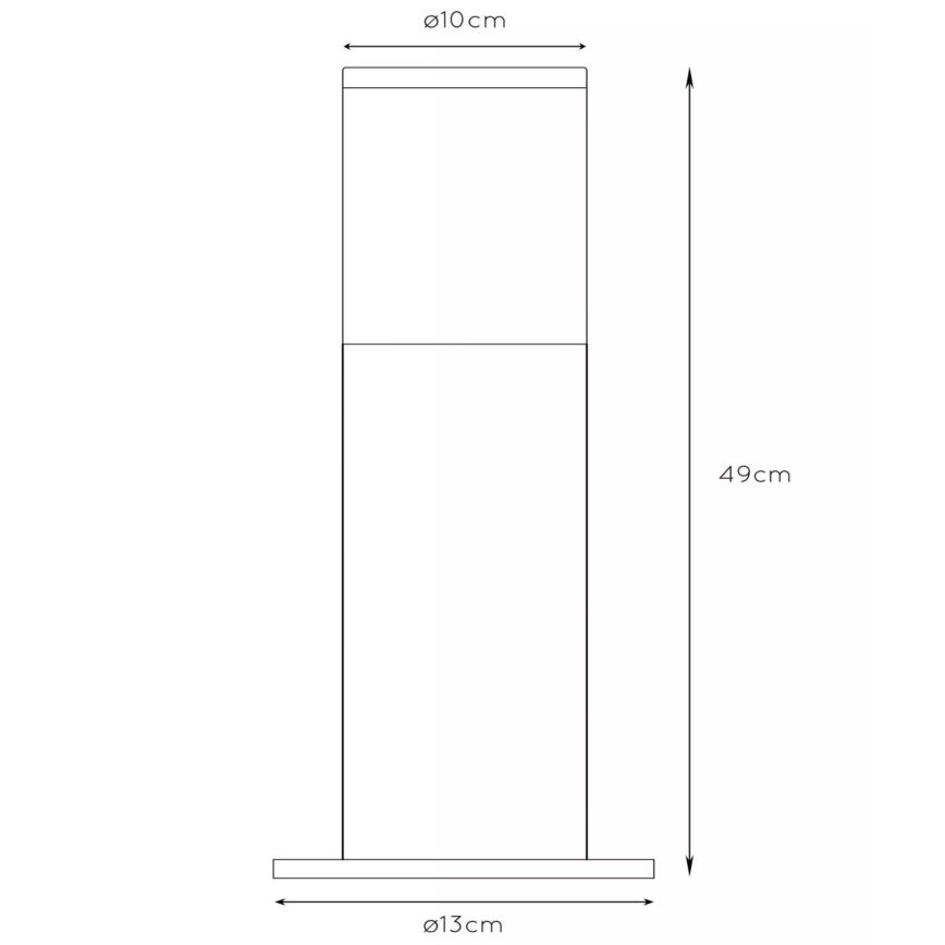 Lucide 14899/50/12 - Venkovní lampa FEDOR 1xE27/40W/230V IP44 49 cm matný chrom