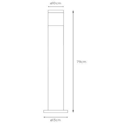 Lucide 14899/80/12 - Venkovní lampa FEDOR 1xE27/40W/230V IP44 79 cm matný chrom