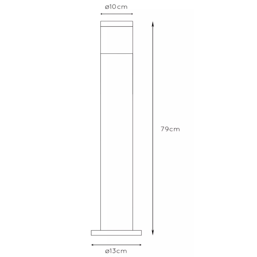 Lucide 14899/80/12 - Venkovní lampa FEDOR 1xE27/40W/230V IP44 79 cm matný chrom