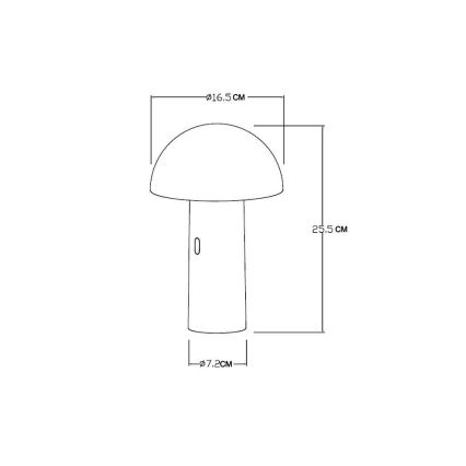 Lucide 15599/06/36 - LED Stmívatelná stolní lampa FUNGO LED/7,5W/230V šedá