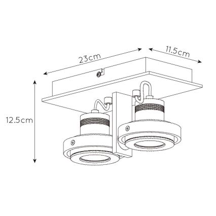 Lucide 17906/11/12 - LED Stmívatelné bodové svítidlo LANDA 2xGU10/5W/230V matný chrom