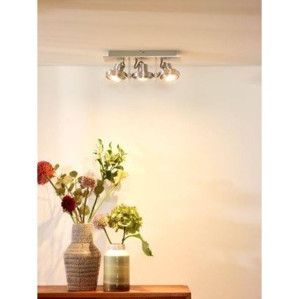 Lucide 17906/16/12 - LED Stmívatelné bodové svítidlo 3xGU10/5W/230V matný chrom