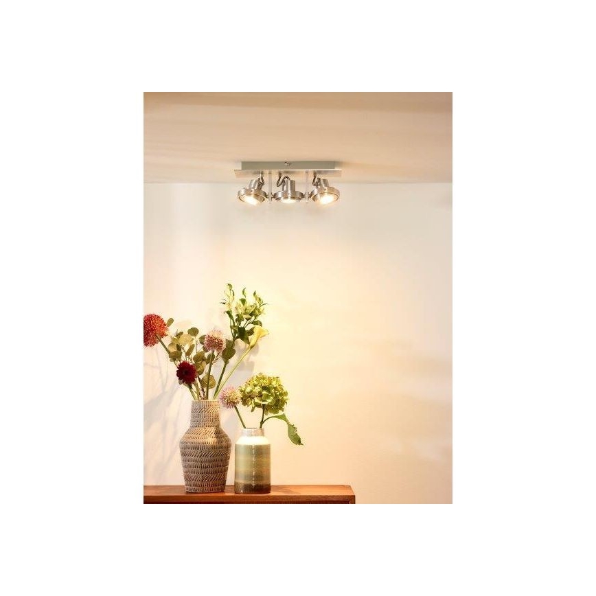 Lucide 17906/16/12 - LED Stmívatelné bodové svítidlo 3xGU10/5W/230V matný chrom