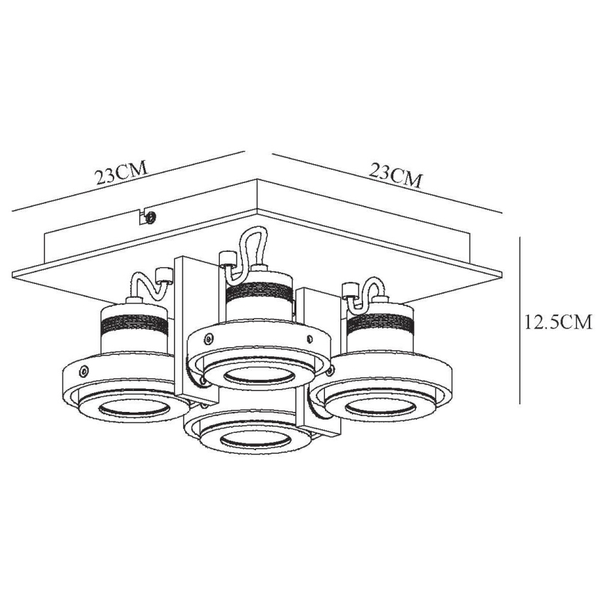 Lucide 17906/21/12 - LED Stmívatelné bodové svítidlo LANDA 4xGU10/5W/230V matný chrom