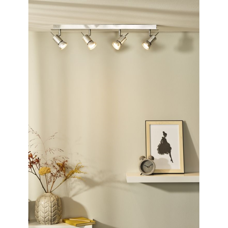 Lucide 17990/20/12 - LED bodové svítidlo TWINNY-LED 4xGU10/4,5W/230V matný chrom 63 cm