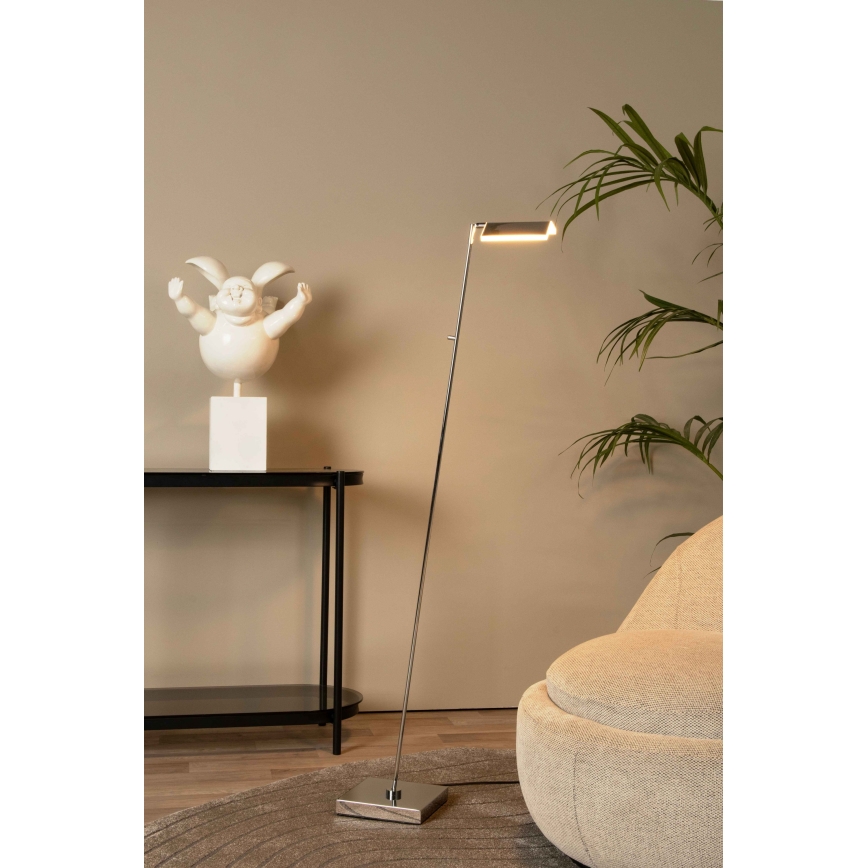 Lucide 19730/10/11 - LED Stmívatelná stojací lampa AARON LED/12W/230V lesklý chrom