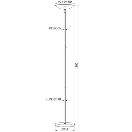 Lucide 19791/20/31 - LED Stmívatelná stojací lampa ZENITH LED/20W/230V bílá