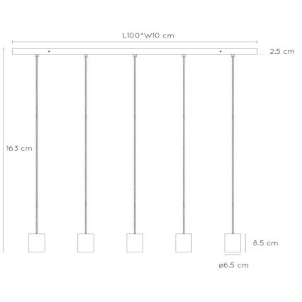 Lucide 20416/05/65 - Lustr na lanku GELKA 5xE27/40W/230V