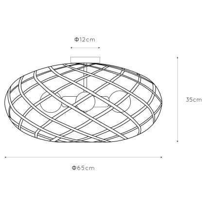 Lucide 21117/65/02 - Stropní svítidlo WOLFRAM 3xE27/60W/230V zlatá