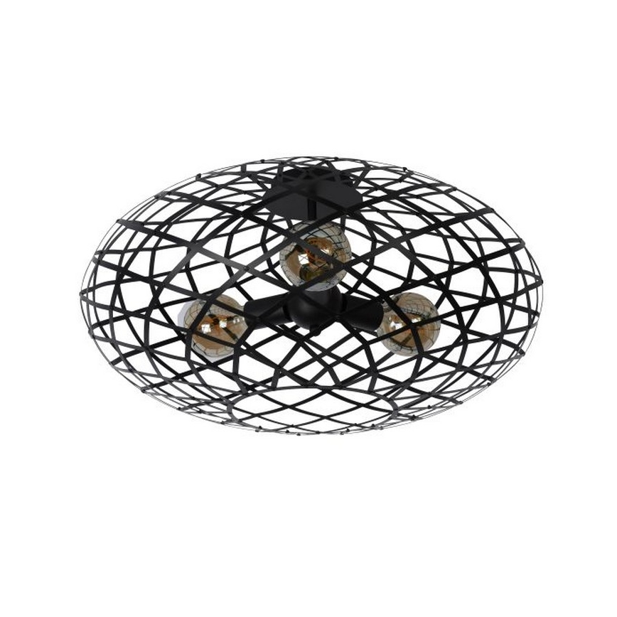 Lucide 21117/65/30 - Stropní svítidlo WOLFRAM 3xE27/60W/230V černá