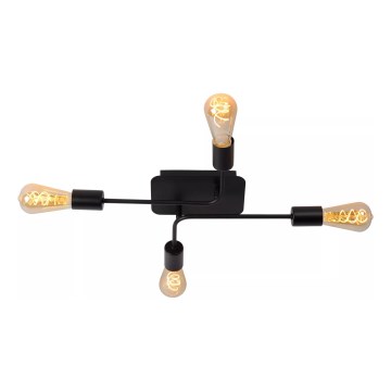 Lucide 21118/04/30 - Přisazený lustr LESTER 4xE27/40W/230V černá