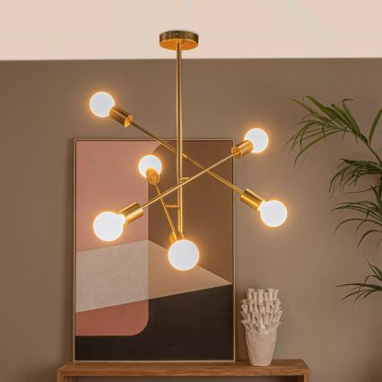 Lucide 21119/06/02 - Lustr na tyči LESTER 6xE27/40W/230V