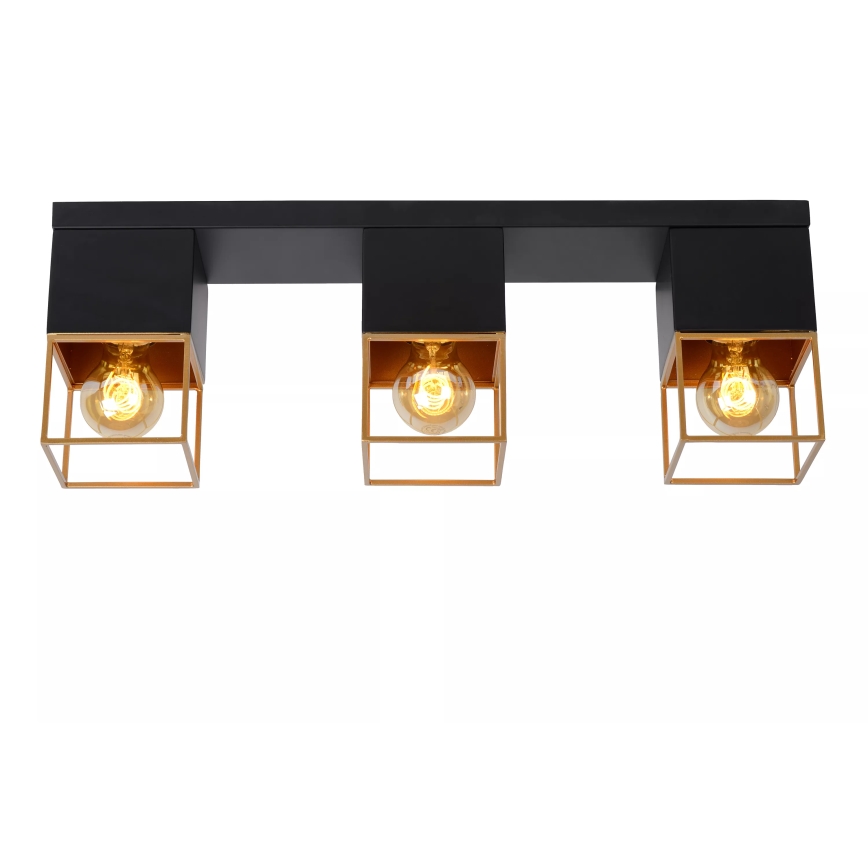 Lucide 21120/03/30 - Stropní svítidlo RIXT 3xE27/40W/230V černá