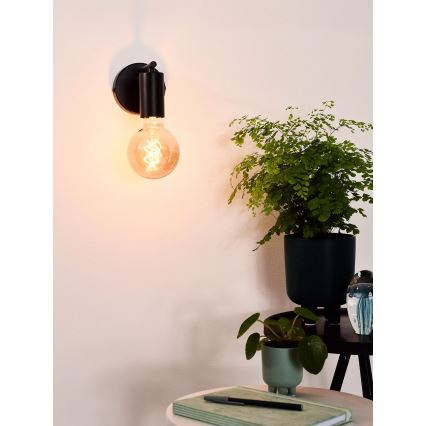 Lucide 21221/01/30 - Nástěnná lampa LEANNE 1xE27/40W/230V černá
