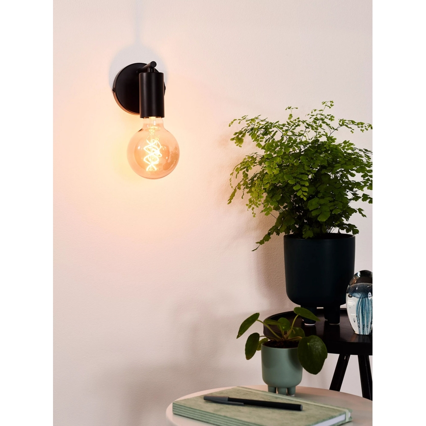 Lucide 21221/01/30 - Nástěnná lampa LEANNE 1xE27/40W/230V černá