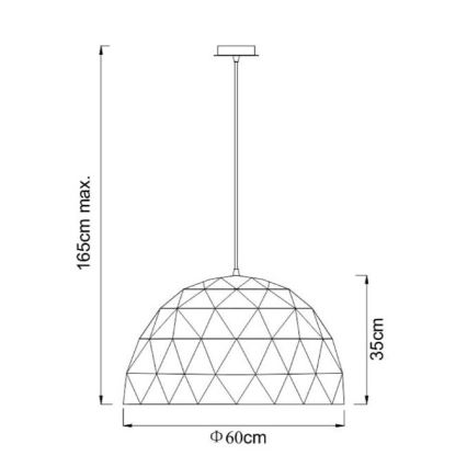 Lucide 21409/60/31 - Závěsné svítidlo OTONA 1xE27/60W/230V bílé
