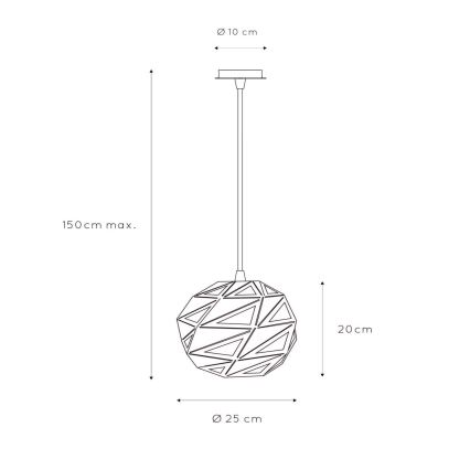 Lucide 21415/25/30 - Lustr na lanku MALUNGA 1xE27/60W/230V